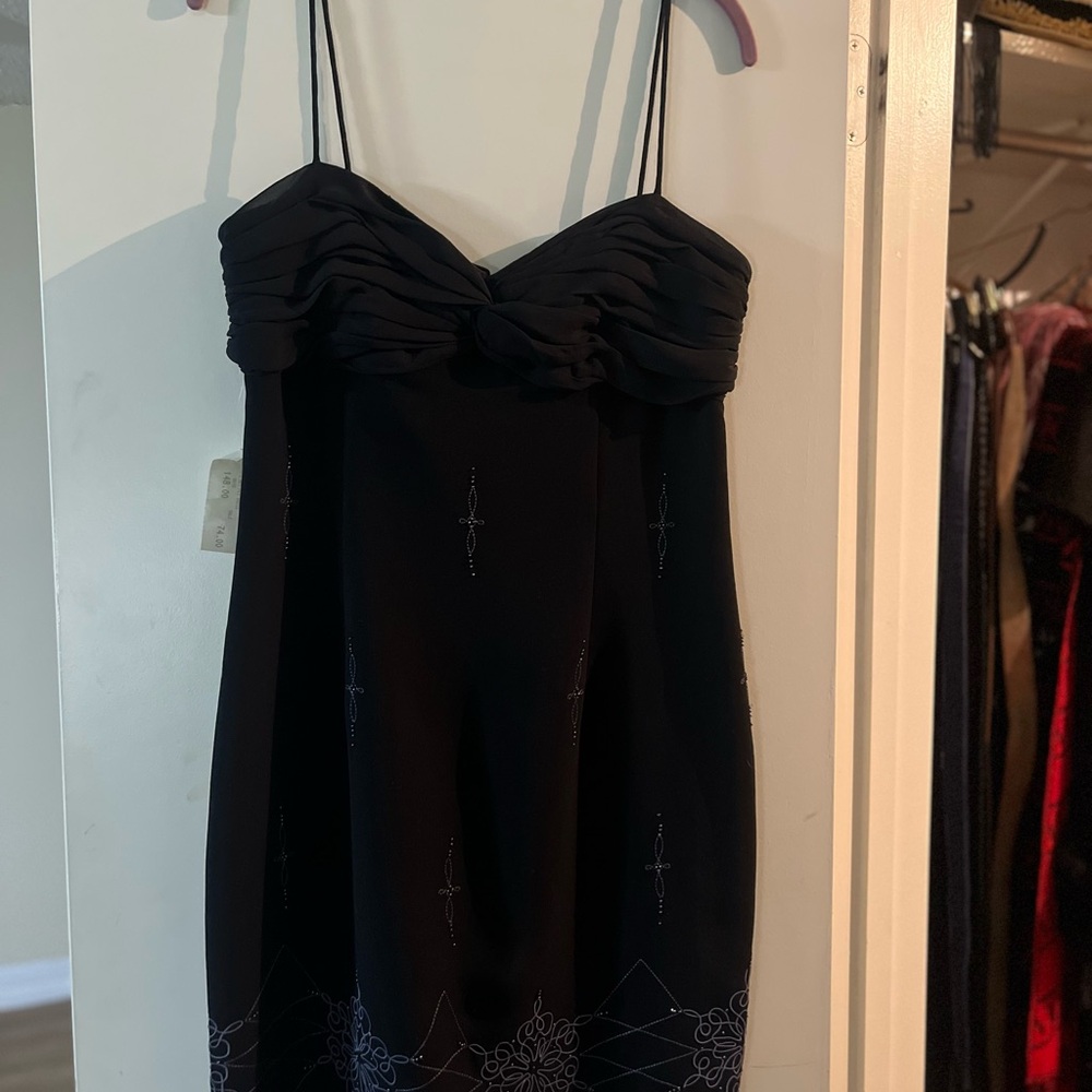 Elegant Black Spaghetti Strap Dress